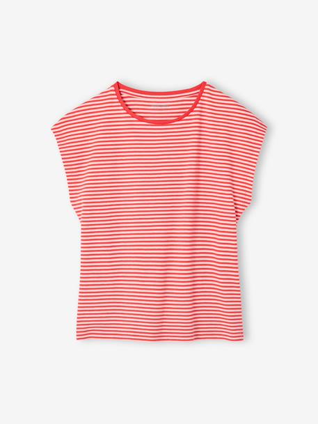 Lot de 3 tee-shirts fille fantaisie manches courtes bleu grisé+bleu pâle+rose poudré - vertbaudet enfant 