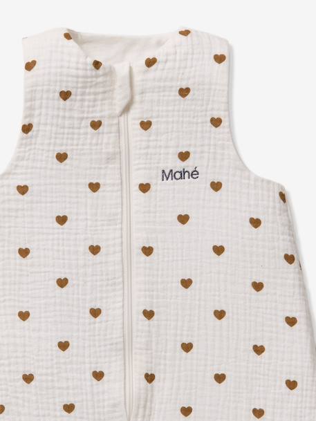 Cotton muslin HEARTS summer pramwsuit printed white - vertbaudet enfant 
