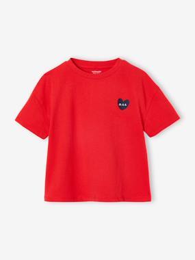 Tee-shirt fille fantaisie motif poitrine manches courtes - vertbaudet enfant Fille-T-shirt, sous-pull-T-shirt-Tee-shirt fille fantaisie motif poitrine manches courtes