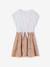 2-in-1 effect dress for girls ecru+navy blue+printed white+vanilla - vertbaudet enfant 