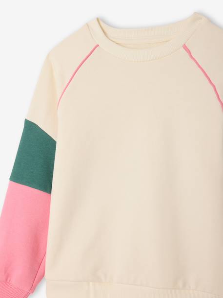 Girl's sportswear sweatshirt ecru - vertbaudet enfant 