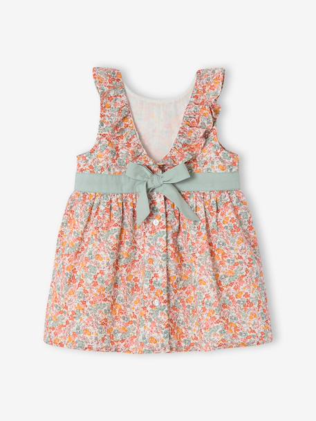 Baby girl's dress with bow and back opening multicoloured - vertbaudet enfant 