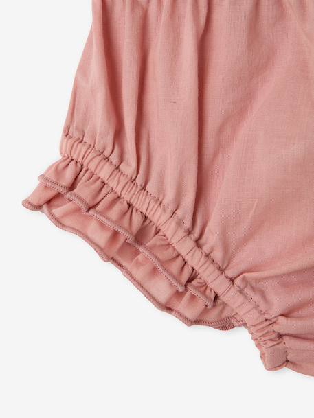 Dress and bloomer set for baby girls in cotton blush - vertbaudet enfant 