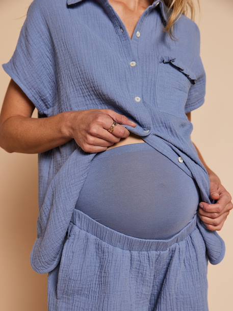 Nursing clothes maternity short pyjamas chambray blue - vertbaudet enfant 