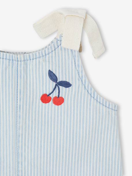 Girls' cotton playsuit striped blue - vertbaudet enfant 