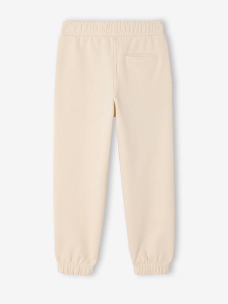 Joggers in fleece with adjustable waist ecru+navy blue - vertbaudet enfant 