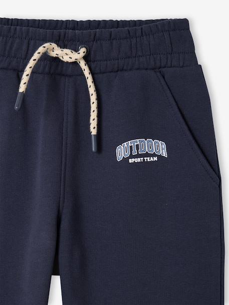 Joggers in fleece with adjustable waist ecru+navy blue - vertbaudet enfant 