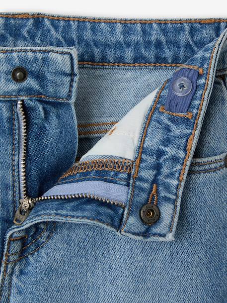 Straight Leg Jeans with Turn-Ups for Boys brut denim+stone - vertbaudet enfant 