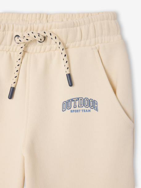Joggers in fleece with adjustable waist ecru+navy blue - vertbaudet enfant 