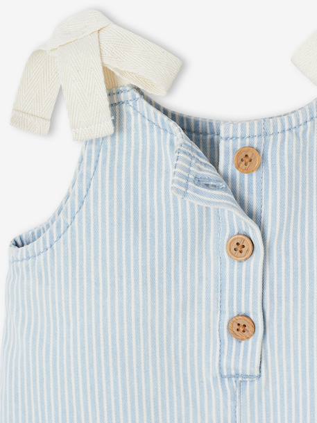 Girls' cotton playsuit striped blue - vertbaudet enfant 