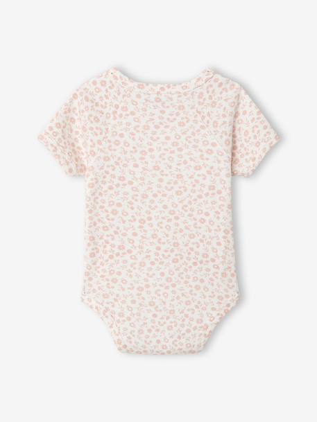 Pack of 3 short-sleeved girl's bodysuits rose - vertbaudet enfant 