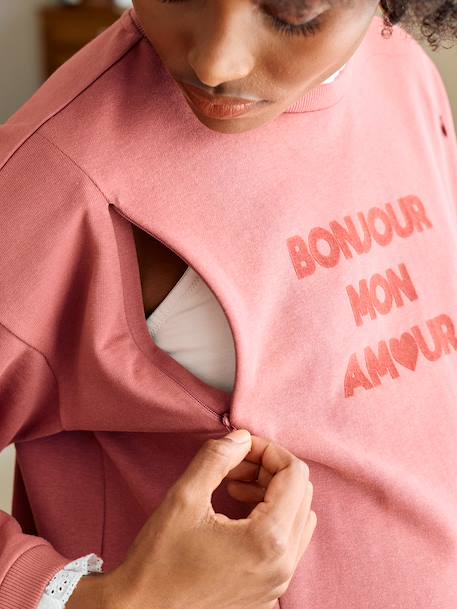 Sweatshirt for nursing clothes old rose - vertbaudet enfant 