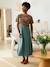 Long Skirt in Cotton Gauze for Maternity BROWN LIGHT SOLID+emerald green+slate blue - vertbaudet enfant 