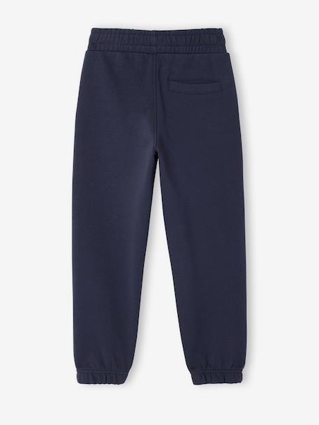 Joggers in fleece with adjustable waist ecru+navy blue - vertbaudet enfant 