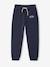 Joggers in fleece with adjustable waist ecru+navy blue - vertbaudet enfant 