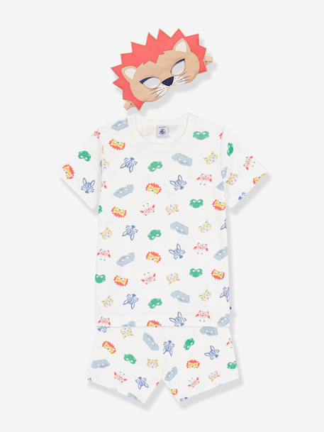 Set of pyjamas shorts for children with Petit Bateau mask white - vertbaudet enfant 