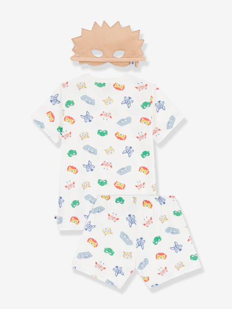 Set of pyjamas shorts for children with Petit Bateau mask white - vertbaudet enfant 