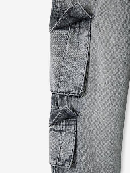 Loose fit denim battle trousers for boys bleached denim+denim grey - vertbaudet enfant 