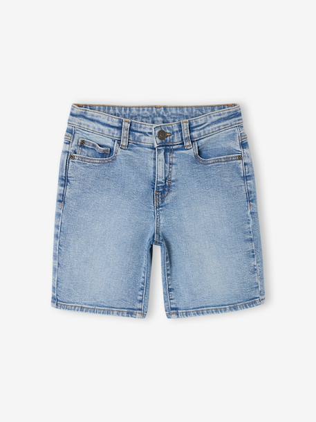 Bermuda en denim garçon taille ajustable double stone+stone - vertbaudet enfant 
