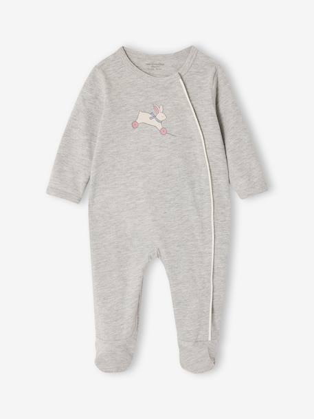 Pack of 2 newborn baby sleepsuits pyjamas marl grey - vertbaudet enfant 