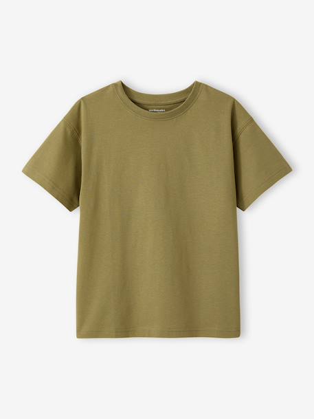 Pack of 3 plain boys' t-shirts - BASICS olive+sky blue - vertbaudet enfant 