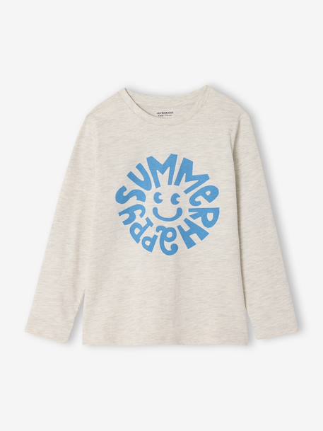 Printed T-Shirt for Boys grey blue+marl white+navy blue - vertbaudet enfant 