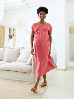 Maternity-Long maternity and nursing dress