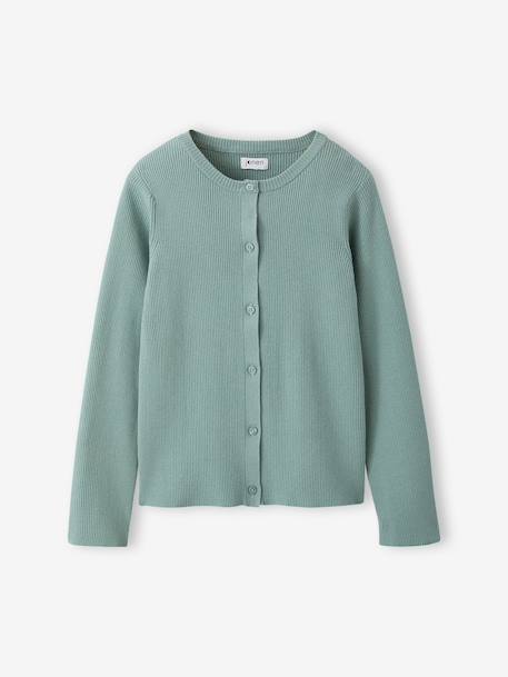 Girl's cardigan navy blue+sage green - vertbaudet enfant 