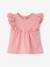 Baby Girls’ Broderie Anglaise Cotton T-Shirt ecru+rose - vertbaudet enfant 