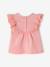 Baby Girls’ Broderie Anglaise Cotton T-Shirt ecru+rose - vertbaudet enfant 
