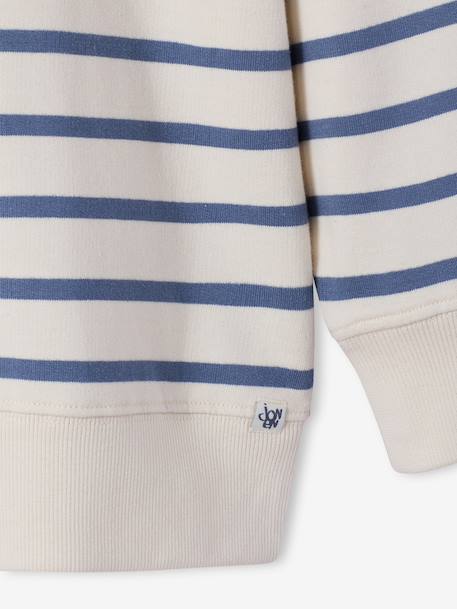 Boy's zipped high neck sweatshirt striped blue - vertbaudet enfant 