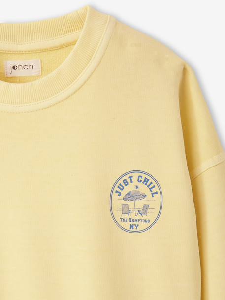 Boy's 'Just Chill' sweatshirt pale yellow - vertbaudet enfant 