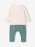Top & Fleece Trouser Combo for Babies BROWN MEDIUM SOLID+peacock blue - vertbaudet enfant 