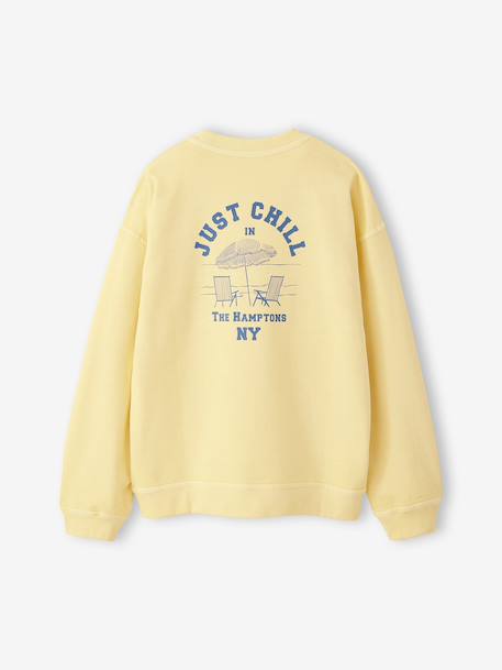 Boy's 'Just Chill' sweatshirt pale yellow - vertbaudet enfant 