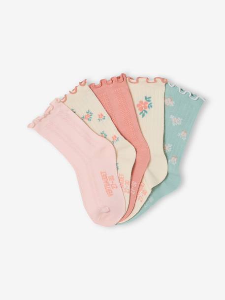 Pack of 5 girls socks apricot - vertbaudet enfant 