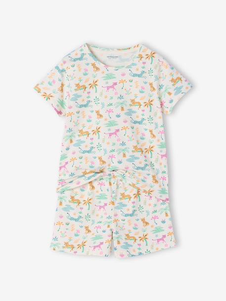 Pack of 2 girls' short-sleeved short pyjamas ecru - vertbaudet enfant 