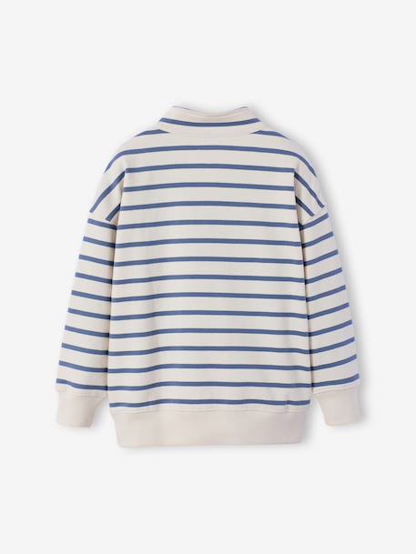 Boy's zipped high neck sweatshirt striped blue - vertbaudet enfant 