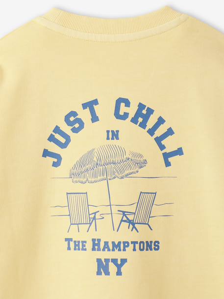 Boy's 'Just Chill' sweatshirt pale yellow - vertbaudet enfant 