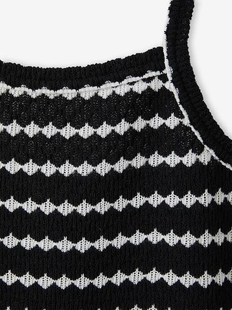 Fancy Knit Strappy Top for Girls, JONEN black+striped black - vertbaudet enfant 