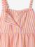 Baby girl's organic cotton dress with braces beige+striped pink - vertbaudet enfant 