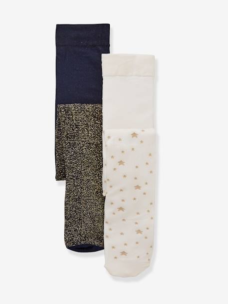 Pack of 2 Iridescent Tights, for Baby Girls Multi - vertbaudet enfant 