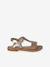 Sandales cuir fille collection maternelle JAUNE CLAIR METALLISE+marron+marron imprimé+turquoise - vertbaudet enfant 