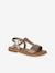 Leather Sandals for Girls, Designed for Autonomy 6467+brown+printed brown+turquoise - vertbaudet enfant 