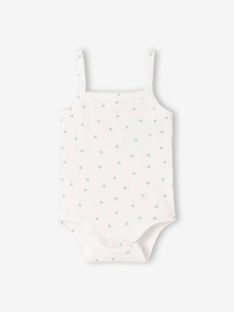 Lot 3 bodies fille bretelles coton bio écru - vertbaudet enfant 