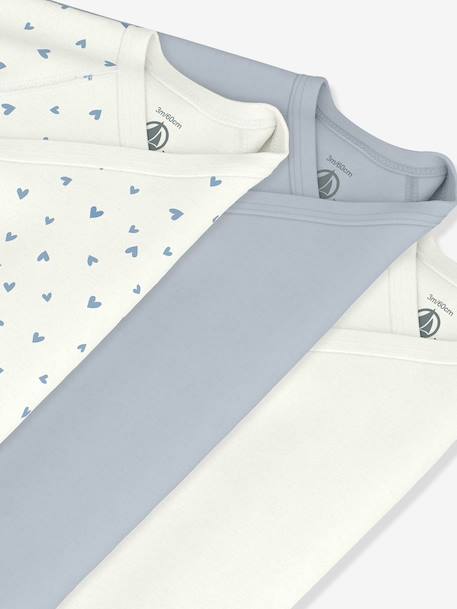 Pack of 3 PETIT BATEAU wrap bodysuits white - vertbaudet enfant 