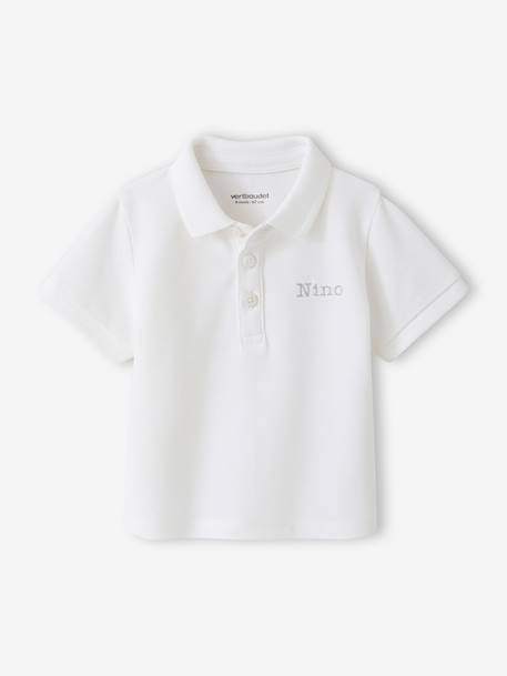 Polo bébé manches courtes à personnaliser blanc - vertbaudet enfant 