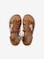 Girls' leather gladiator sandals with buckles camel - vertbaudet enfant 