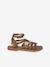 Leather gladiator sandals with buckles for girls camel - vertbaudet enfant 