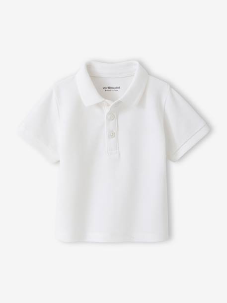 Short-sleeved customisable baby polo shirt white - vertbaudet enfant 