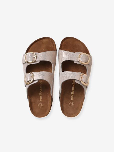 Leather buckle sandals gold - vertbaudet enfant 
